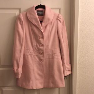 Charlotte Russe Pink Bow Pea Coat Jacket Women’s Size Small NEW